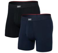 Saxx - Vibe Xtra Boxer Brief Fly 2-Pack - Intimo sintetico M blu/nero