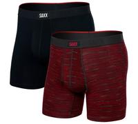 Saxx - Vibe Xtra Boxer Brief Fly 2-Pack - Intimo sintetico XXL rosso/nero