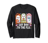 Say Boo to The Flu Halloween Infermiera Fantasma Costume Spooky Maglia a Manica