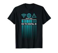 Say No To Digital ID - Freedom & Conservative Barcode Cyan Maglietta
