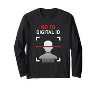 Say No To Digital ID - Freedom & Conservative Face Scan Maglia a Manica