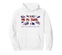 Say No To Digital ID - Freedom & Conservative Grunge Flag UK Felpa con Cappuccio