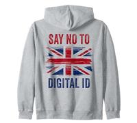 Say No To Digital ID - Freedom & Conservative Grunge Flag UK Felpa con Cappuccio