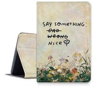 Say Something Nice Custodia floreale per iPad 9a/8a/7a generazione 10,2" 2021/2020/2019, custodia pieghevole in pelle PU antiurto con supporto pieghevole con auto sleep/wake per iPad 10,2 pollici