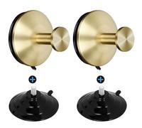 SAYAYO Ganci a ventosa, 2 ganci autoadesivi dorati, per asciugamani da doccia, senza trapano, in acciaio inox SUS304, da attaccare su vetro, specchio, piastrelle