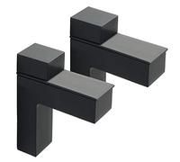 Sayayo Morsetto Reggimensola Staffe per Mensole in Vetro per Ripiani in Legno di Spessore 5-30MM, Nero Opaco Lega di Zinco, 2 Pezzi