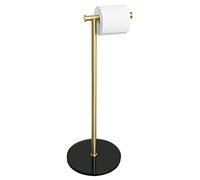 Sayayo Portarotolo da Terra Oro, Acciaio Inox Porta Carta Igienica da Terra, Piantana Portarotolo, Porta Rotoli Cartaigienica Bagno, in Piedi, Senza Forare