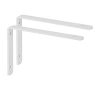 Sayayo Staffe per Mensole Bianche 20CM Staffe per Mensole Pesanti Spessore 4MM Staffa Angolare in Acciaio Inox, Supporti Mensola Reggi Mensola da Muro, 2 Pezzi, EJ5208W-2P