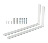 Sayayo Staffe per Mensole Bianche Porta Mensole da Muro Staffe a L 4mm di Spessore Staffe per Mensole Pesanti Staffa Mensola da Parete Squadrette Angolari 300mm * 155mm, Acciaio inossidabile 2 pezzi