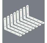 Sayayo Staffe per Mensole Bianche Staffe per Mensole Pesanti Staffa Angolare in Acciaio Inox, Supporti Mensola Reggi Mensola da Muro, 125 mm * 75 mm, 8 Pezzi, EJ5207W-8P