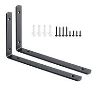 Sayayo Staffe per Mensole Nero Staffe a L Pesanti 25CM Staffa Angolare in Acciaio Inox Spessore 4MM, Supporti Mensola Reggi Mensola da Muro, 2 Pezzi, EJ5218B-2P