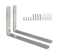 Sayayo Staffe per Mensole Pesanti 20CM Staffe a L Staffe per Mensole in Acciaio Inox Spessore 4MM Argento Supporti Staffa Mensola da Parete Squadrette Angolari, 2 Pezzi, EJ5208-2P