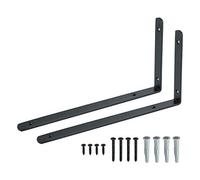 Sayayo Staffe per Mensole Pesanti 30CM, Staffe a L Nero Staffe per Mensole in Acciaio Inox Squadrette Angolari, 4MM di Spessore , 2 pezzi, Staffe da parete