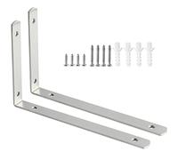 Sayayo Staffe per Mensole Pesanti Staffe per Mensole in Acciaio Inox Porta Mensole da Muro 4mm di Spessore Staffa Mensola da Parete Squadrette Angolari 300mm * 156mm, Argento, 2 Pezzi