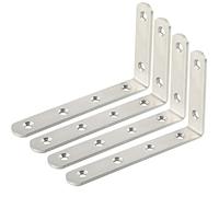 Sayayo Staffe per Mensole Pesanti Staffe per Mensole in Acciaio Inox Staffe a L Argento Supporti Staffa Mensola da Parete Squadrette Angolari 125 MM, 4 Pezzi, EJ5207-4P