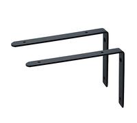 Sayayo Staffe per Mensole Staffe a L 4mm di Spessore Staffe per Mensole Pesanti Staffa Mensola da Parete Squadrette Angolari 200mm * 140mm, Acciaio inossidabile Nero, 2 pezzi, EJ5208B-2P