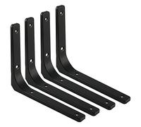 SAYAYO Staffe per Mensole Staffe per Mensole Pesanti, 250 X 200MM Squadrette Angolari Staffe a L, Metallo Nero Opaco, 4 Pezzi, EJR250B-4P