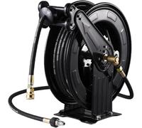 SAYEYBU Avvolgitubo per Idropulitrice con Doppio Braccio, Contenitore e Supporto in Acciaio Inox, Avvolgitubo in Acciaio per Impieghi Gravosi con Meccanismo di Riavvolgimento Automatico,10cm