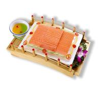 SAYEYBU Barchetta Sushi Ponte Ad Arco, Vassoio Sushi, Barchetta Sushi Ponte Fondo Arcuato, Contenitore Sushi Sashimi, Piatto Sushi Ponte Ad Arco in Legno, Piatto Portata Barchetta,Small