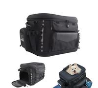 SAYEYBU Borsa Viaggio Impermeabile Animali Domestici Moto, Trasportino Rete Traspirante per Cani e Gatti, Portapacchi Posteriore/Trasportino per Sedile Passeggero con Cinghie,Nero