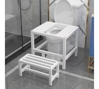 SAYEYBU Convertitore per WC alla Turca Rinforzato con Poggiapiedi, Telaio Antiscivolo per WC Bagno, Design Portante con Traversa, Sgabello Accovacciamento Unisex per Casa Cura/Case Cura,Bianca