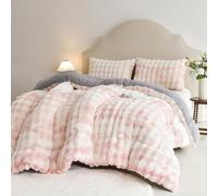 SAYEYBU Coperta Soffice Peluche Coniglio Finto, Trapunta Super Calda Velluto Latte Spesso, Piumino Reversibile e Soffice per Camera Letto, Biancheria Letto Invernale,D,200x230cm (4kg)