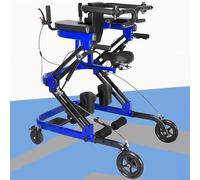 SAYEYBU Deambulatore con Supporto per Posizione Eretta, Allenamento degli Arti Inferiori, Attrezzatura Riabilitazione Domiciliare, Ausilio alla Mobilità Multifunzione con 4 Ruote,Blu,3 in 1