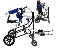 SAYEYBU Deambulatore Riabilitativo Multifunzionale con Doppio Sistema Frenante, Deambulatore con Sollevamento Pneumatico/Elettrico, Deambulatore er Persone con Difficoltà Motorie,D