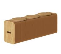 SAYEYBU Divano Pieghevole Fisarmonica in Carta, Panca Nido d'Ape, Panca Pieghevole per Lavori Artigianali, può Essere Utilizzato Come Tavolino, Sgabello Cambio delle Scarpe,Marrone,44cm 3 Seater