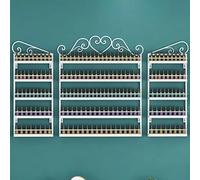 SAYEYBU Espositore Parete Metallo Smalti, Espositore Cosmetici a 5 Ripiani, Organizzatore Bottiglie Oli Essenziali, Porta Rossetti e Profumi, per Spa, Centri Estetici, Negozi e Casa,Bianca