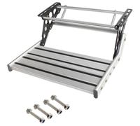 SAYEYBU Gradino Manuale Camper, Gradini D'Ingresso in Lamiera d'Acciaio, Sostituzione della Scala D'Ingresso per Camper, Stili a Strato Singolo e Doppio, per Roulotte e Camper,Single Layer+Light