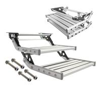 SAYEYBU Gradino Manuale Camper, Gradini D'Ingresso in Lamiera d'Acciaio, Sostituzione della Scala D'Ingresso per Camper, Stili a Strato Singolo e Doppio, per Roulotte e Camper,Double Layer