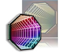 SAYEYBU Luce Tunnel Specchio, Luce Notturna LED 3D Monofacciale con App Intelligente e Telecomando, Luce Notturna Tunnel Infinito per Arredamento, Feste, Bar e Videogiochi,Octagon,19.7" / 50 cm