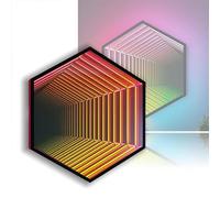 SAYEYBU Luce Tunnel Specchio, Luce Notturna LED 3D Monofacciale con App Intelligente e Telecomando, Luce Notturna Tunnel Infinito per Arredamento, Feste, Bar e Videogiochi,Hexagon,19.7" / 50 cm