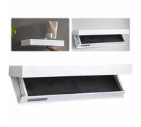 SAYEYBU Mensola a Disegno a Battente con Scompartimento Segreto, Mensola a Soffitto per Parete con Cassetto, Archiviazione Segreta Montata su Parete per Casa & Ufficio,Bianca