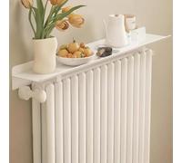 SAYEYBU Mensola per Termosifone Bianca 40-100 Cm, Copritermosifone, Non Richiede Installazione, Antipolvere, Aiuta Deviare Calore nella Stanza per Uffici, Soggiorni, Cucine,40cm