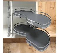 SAYEYBU Mobiletto Angolare Cieco Estraibile con Doppio Ripiano Girevole, Altezza Regolabile, Mobiletto Estraibile con Chiusura Ammortizzata per Riporre Oggetti Casa e Cucina,Pull out Right,900mm