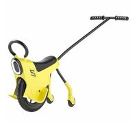 SAYEYBU Monociclo per Equilibrio 2-in-1 da 12 Pollici per Bambini, Bici Spinta Genitore-Bambino con Luci, Maniglie & Ruote Ausiliarie, Gioco da Corsa per Bambini Indoor & Outdoor,Giallo