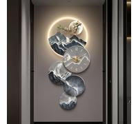 SAYEYBU Orologio Parete Decorativo 3D, Grande Quadro Scultura Appendere alla Parete con Luce a LED, Orologio Parete e Decorativo, Lampada Decorativa per Soggiorno, Ingresso, Ufficio,D,150 * 69CM