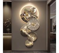SAYEYBU Orologio Parete Decorativo 3D, Grande Quadro Scultura Appendere alla Parete con Luce a LED, Orologio Parete e Decorativo, Lampada Decorativa per Soggiorno, Ingresso, Ufficio,A,150 * 69CM