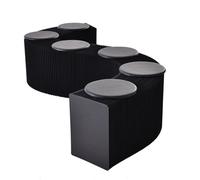 SAYEYBU Panca Nido d'Ape, Sgabello Pieghevole Fisarmonica in Carta Kraft, Poltrona Relax, Poggiapiedi, Sgabello Il Cambio delle Scarpe per Scuola, Cucina, Soggiorno e Sala Pranzo,Nero,30cm 6 Seater
