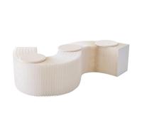 SAYEYBU Panca Nido d'Ape, Sgabello Pieghevole Fisarmonica in Carta Kraft, Poltrona Relax, Poggiapiedi, Sgabello Il Cambio delle Scarpe per Scuola, Cucina, Soggiorno e Sala Pranzo,Bianca,44cm 3 Seater