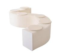 SAYEYBU Panca Nido d'Ape, Sgabello Pieghevole Fisarmonica in Carta Kraft, Poltrona Relax, Poggiapiedi, Sgabello Il Cambio delle Scarpe per Scuola, Cucina, Soggiorno e Sala Pranzo,Bianca,44cm 6 Seater