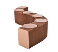 SAYEYBU Panca Nido D'Ape, Sgabello Pieghevole Fisarmonica in Carta Kraft, Poltrona Relax, Poggiapiedi, Sgabello il Cambio Delle Scarpe per Scuola, Cucina, Soggiorno e Sala Pranzo,Marrone,30cm 6 seater