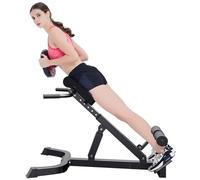 SAYEYBU Panca per Estensione della Schiena, Macchina per Estensione della Schiena, Panca per Iperestensione Regolabile A 8 Posizioni, per Allenamento Completo del Corpo,Nero