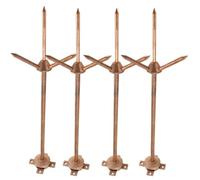 SAYEYBU Parafulmine in Rame Puro, Punta Tripolare in Ottone, Protezione Antifulmine Rimovibile, per Sicurezza Case, Torri, Serbatoi, Tetti,4pcs