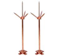 SAYEYBU Parafulmine, Picchetto in Rame Puro e Ottone, Parafulmine Rimovibile, per Tetti di Case, Bungalow, Case in Lamiera, Fattorie,2pcs