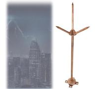 SAYEYBU Parafulmine Staccabile in Ottone con Punta Tripolare, Parafulmine Rimovibile, per Sicurezza Tetti Case, Torri e Serbatoi,1pcs