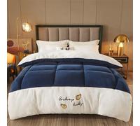 SAYEYBU Piumino Caldo Invernale, Agnello Spesso Cashmere, Coperta, Soffici Trapunte Cashmere, Anima Velluto Agnello, Trapunta Double Face Pesante E Calda per l'inverno,Blu,150x200cm 4kg