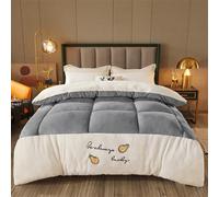 SAYEYBU Piumino Caldo Invernale, Agnello Spesso Cashmere, Coperta, Soffici Trapunte Cashmere, Anima Velluto Agnello, Trapunta Double Face Pesante E Calda per l'inverno,Grigio,200X230cm 3.5kg